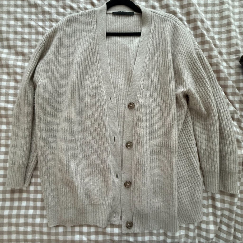 Jenni Kayne | Cashmere Cocoon Cardigan | Small | 100% Cashmere | Oatmeal | Euc